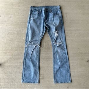 Mens Levi’s Distressed Bootcut Jeans